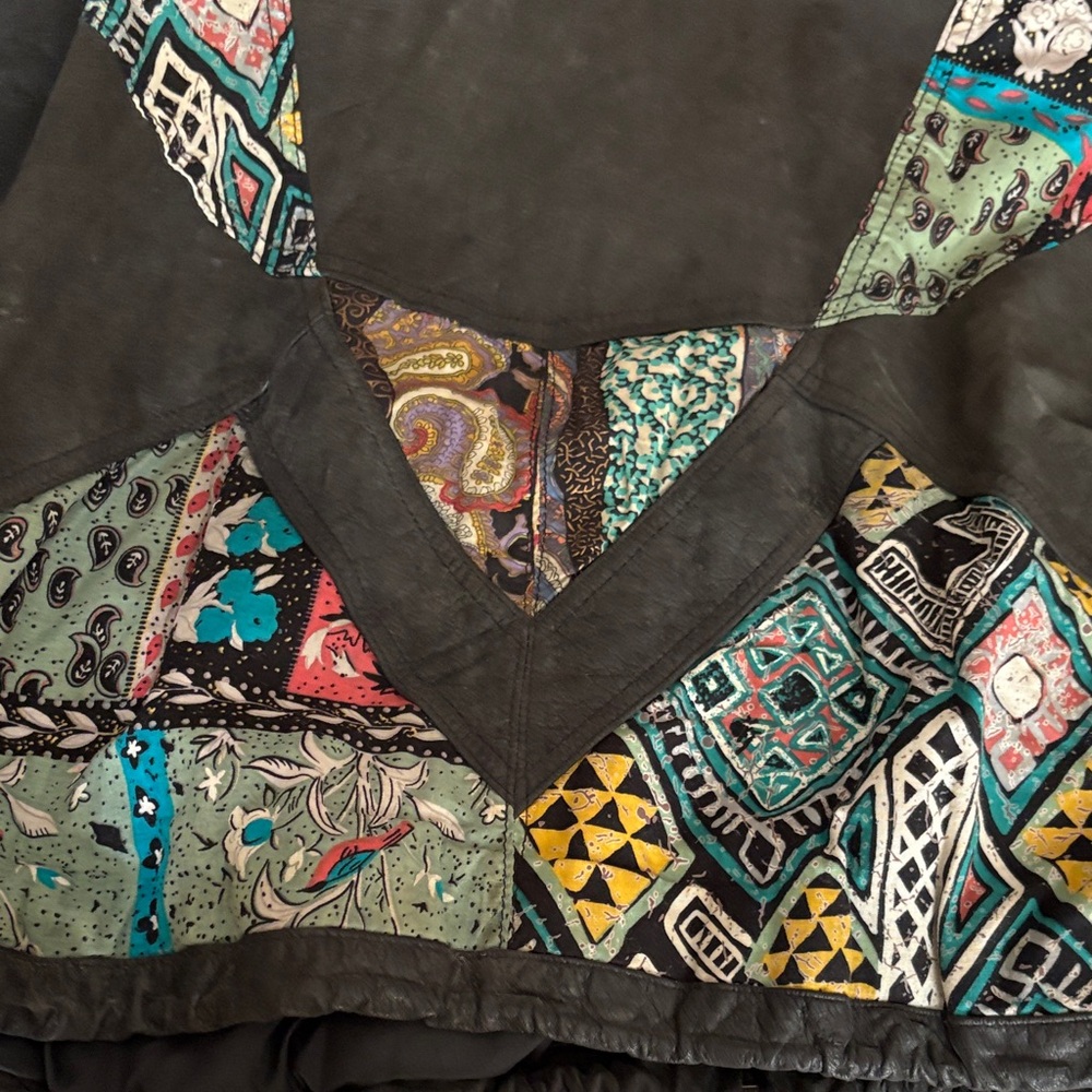 Colorful Patchwork Bomber Jacket - image 7